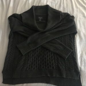 Oversized dark gray cowl neck sweater